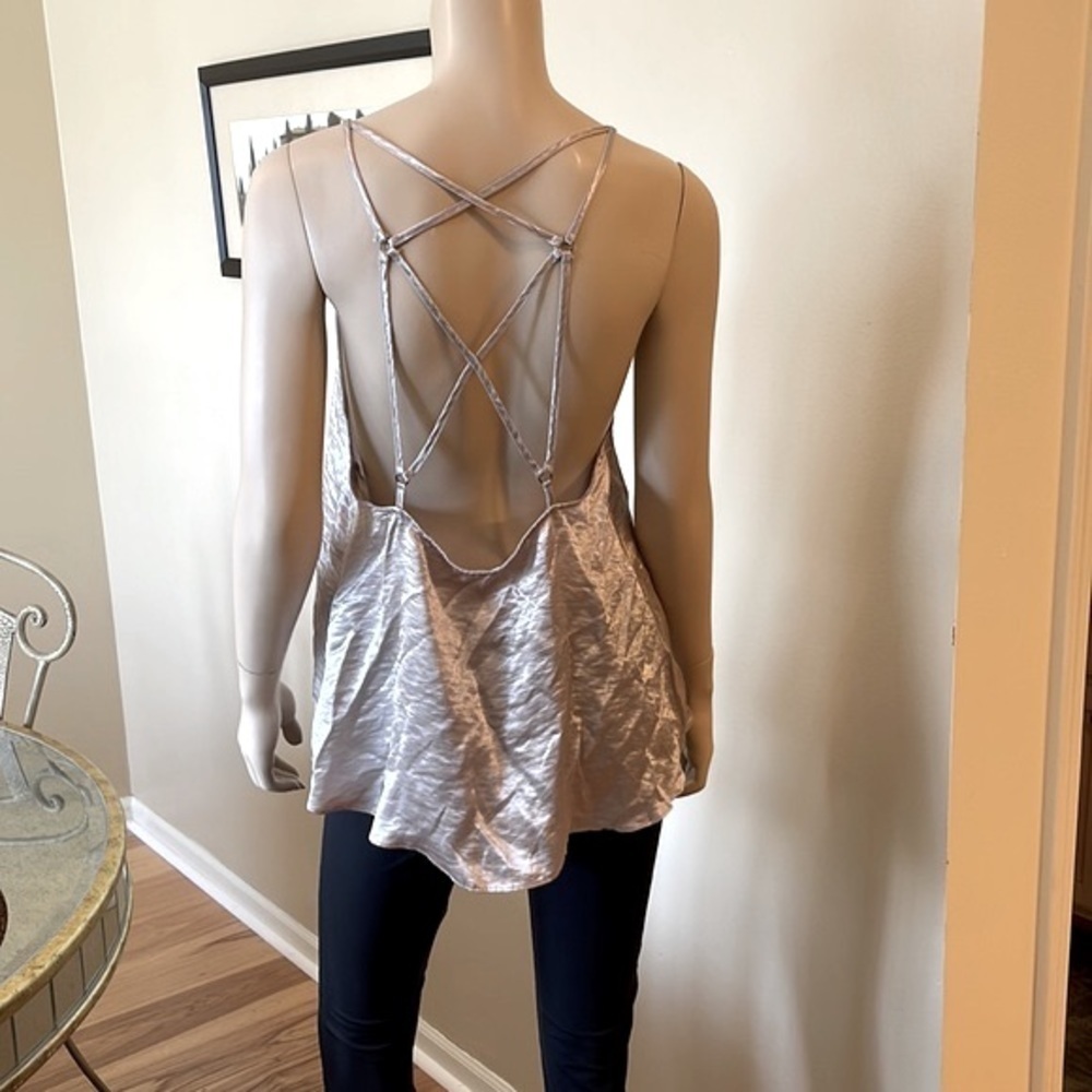 FREE people silver haze tank/Cami top. size M. D/8/A1439 - Picture 5 of 8